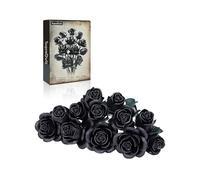 Ensemble de construction de bouquet de roses, kit de blocs de collection botanique de roses noires compatible avec Lego pour adultes et femmes, fleurs artificielles, décoration gothique pour la
