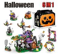 Ensemble de construction de maison hantée pour Halloween, modèle de cabane effrayante en forme de citrouille avec fantôme et pierre tombale, objet de collection à exposer, cadeau pour adultes. Ghost T