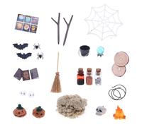 Ensemble de Construction de scène de Maison modèle d ' Halloween en polystyrène 27 pièces Cadre de conteneur de Petits Livres pour l ' Artisanat étrange et Les Dons Tiny Halloween Scene Set