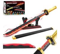 Ensemble de construction d'épées Demon Slayer pour garçons de 8 à 14 ans, 99,1 cm - Bloc de construction d'épée Tsugikuni Yoriichi avec fourreau et support, jouet de construction d'épée de manga,