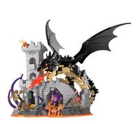 Ensemble de construction Dragonfire Castle, maquette de forteresse médiévale, ensemble de blocs de construction Fire Dragon pour adultes et enfants, décoration pour le bureau à domicile (919 pièces)