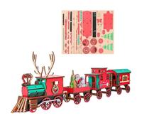 Ensemble de Construction du Train des fêtes | Pièce d ' exposition de puzzle en bois, activité de décoration de cheminée de Noël pour la fabrication pratique de