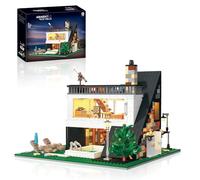 Ensemble de construction moderne de maison de plage avec lumières LED pour | Ararat Villa Kit de maison de plage modulaire à 3 étages avec piscine et terrasse avec observation des étoiles