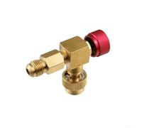 Ensemble de contrôle de soupape de sécurité en laiton pour R22 R404 R407 Corps épais Construction en cuivre pur Interface 14SAE Système d'ajout rapide Bleu/rouge (rouge)