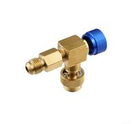 Ensemble de contrôle de soupape de sécurité en laiton pour R22 R404 R407 Corps épais Construction en cuivre pur Interface 14SAE Système d'ajout rapide Bleu/rouge (bleu)