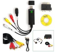 Ensemble de conversion USB - PZCC - VHS to DVD - Carte d'acquisition audio - USB 2.0 - Noir
