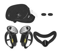 Ensemble de Coques en Silicone améliorées pour Meta Quest 3S, Accessoires de Protection Souples Quest 3S VR Comprenant des poignées de contrôleur, Une Coque de Protection (Noir)