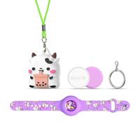 Ensemble de coques en silicone compatibles avec AiTag 1ère et 2ème génération, avec bracelet, étui, porte-clés, 2 bouchons en silicone, ruban, instructions, résistant aux chocs et aux rayures