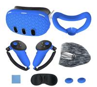 Ensemble de coques en silicone compatibles avec Oculus/Meta Quest 3, accessoires de réalité virtuelle avec poignées de contrôleur, coque avant et couvre-visage, protecteur d'objectif, cadeau pour Noël