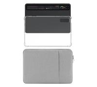Ensemble de coques pour Nubia RedMagic 3Pro - Housse imperméable en tissu Oxford + coque souple transparente en TPU | Fine et résistante aux chocs | Résistante aux éclaboussures (gris)