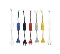 Ensemble de Corde de Soie tressée 2 m x 0,75 mm + connecteur + Interrupteur Blanc. Idéal pour Vos projets d'éclairage et d'artisanat, offrant qualité et Style dans Les moindres détails.