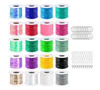 Ensemble de cordons de dentelle en plastique, artisanat de cordon de laçage en plastique avec crochets et anneaux pour la fabrication de porte-clés et de bracelets, fabrication créative de lanières