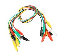 Ensemble de Cordons de Test Pinces à Double Extrémité 10pcs 5 Couleurs 50cm for Tests Électroniques