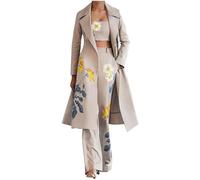 Ensemble de Costume 3 Pièces Femme Tailleur Femme Costume pour Travail Costumes de Bureau Affaires Chic et Elegent Manches Longues Décontracté Blazer à Revers+Gilet+Pantalon Couleur Unie Blazer