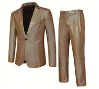 Ensemble de costume à paillettes pour homme - Tenue disco des années 80 - En métal - Paillettes - 2 pièces - Tenue disco - Pour fête, carnaval, déguisement, boule disco, mariage, fête à thème, O