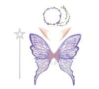 Ensemble de costume ailes de fée - Costume de papillon, kit d'accessoires | Halloween pour filles, adultes, sœurs, adolescentes, fête, cosplay, festival, événement, scène, spectacle, oreilles