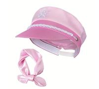 Ensemble de costume bonnet écharpe marine rose - Bonnet de capitaine réglable avec design et style naval du corps marins | Accessoire Yacht, Halloween Fêtes pour femmes adultes | Léger, confortable, I