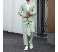 Ensemble de costume d'affaires décontracté de couleur unie pour hommes, design de poche, convient pour les trajets quotidiens, l'environnement de travail détendu ou les occasions semi-formelles, égale