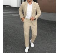 Ensemble de costume d'affaires décontracté de couleur unie pour hommes, design de poche, convient pour les trajets quotidiens, l'environnement de travail détendu ou les occasions semi-formelles, égale
