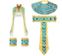 Ensemble De Costume De Princesse Égyptienne pour Femme 4 Pièces - Bandeau, Serre-tête Serpent, Ceinture, Bracelets