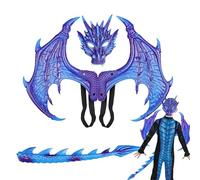 Ensemble de costume de queue d'ailes de dragon - Tenue d'aile en peluche pour | Costume de queue réglable, harnais rembourré doux, équipement de déguisement léger, vêtements imaginatifs pour