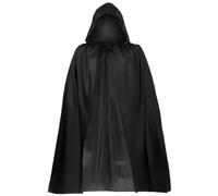 Ensemble de costume d'Halloween Cape noire à capuche Cape Costume Faucheuse avec 20 tatouages impériaux Halloween Costume de vampire pour Halloween Fête Cosplay Âge 4-12 ans (140 cm)