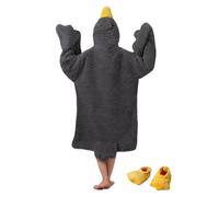 Ensemble de costume d'oie en polaire polaire chaude et amusante | Grenouillère douce en forme d'animal pour enfants et adultes - Pour l'hiver - Dormir à la maison - Chambre à coucher - Dor
