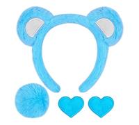 Ensemble de costume d'ours unisexe, bandeau et pièces de queue, accessoire en peluche léger avec un style mignon, accessoires photo pour s'habiller, équipement de fête avec ajustement confortable