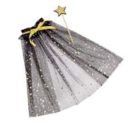 Ensemble de costume magique comprenant une baguette magique étoile et une cape en tulle respirante pour enfants