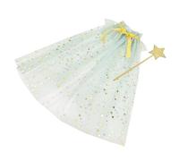 Ensemble de costume magique comprenant une baguette magique étoile et une cape en tulle respirante pour enfants