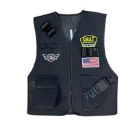 Ensemble De Costume Police Sac À Rangement Fête Thème Gilet Pare-Balles S.w.a.t. Kit Tactique Pour Enfant Lampes Poche Talkies-Walkies Veste Protection Lunettes Nerf Guns N-Strike Elite Series