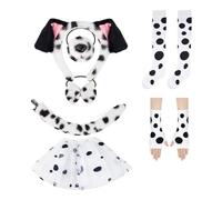 Ensemble de costume pour chien comprenant un bandeau, une queue, un nez, un nœud papillon, une jupe pour Halloween, un costume de cosplay pour enfant et adulte