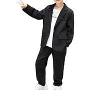 Ensemble de Costume pour Garçons,2 Pièces Ensemble de Blazer Veste et Pantalon pour Enfants,Tenue Bapteme Garcon Vêtements de Loisirs Costard de Mariage Costume pour Fête Soirée Cérémonie