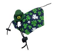 Ensemble de costume réglable pour la fête irlandaise du patricks - Chapeau de dragon barbu - Cape pour petit animal - Costume de dragon barbu