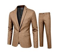 Ensemble De Costume Slim Fit pour Homme avec Revers Cranté Simple Boutonnage DéContracté Deux PièCes Blazer Pantalon pour Voyage Mariage