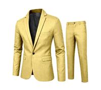 Ensemble De Costume Slim Fit pour Homme avec Revers Cranté Simple Boutonnage DéContracté Deux PièCes Blazer Pantalon pour Voyage Mariage