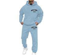 Ensemble de costume tendance pour homme avec un design imprimé élégant pour le travail, les occasions festives, comme garde-robe en deux pièces, bleu ciel, 3XL