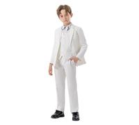 Ensemble de Costumes d'affaires pour garçons, Manteau, Tenue de Smoking 4 pièces pour Enfants, Formel pour garçons avec Gilet, Pantalon et nœud Papillon, Ensemble Slim/A