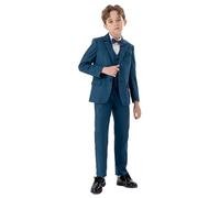Ensemble de Costumes d'affaires pour garçons, Manteau, Tenue de Smoking 4 pièces pour Enfants, Formel pour garçons avec Gilet, Pantalon et nœud Papillon, Ensemble Slim