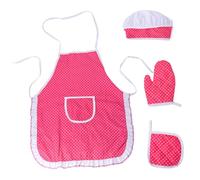 Ensemble de costumes de Chef pour enfants, tablier cuisson pour enfants avec poche, Kit gants chapeau cuisine pour tout-petits, 4 pièces
