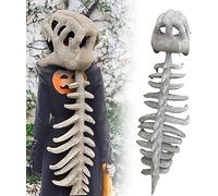 Ensemble de costumes de squelette de dinosaure réaliste - Combinaison fossile en peluche avec masque crâne 3D et épines, tenue d'Halloween et de costumade pour adultes et enfants (modèles pour enfants