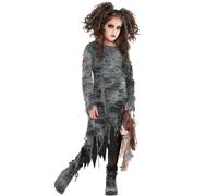 Ensemble de costumes de zombie marcheur mort-vivant Amscan - XL (14-16) - Comprend une robe et deux lastiques queue de cheval, parfait pour le