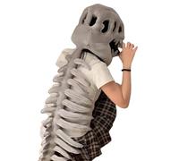 Ensemble de costumes squelettes de dinosaure, sangle réglable, 116x17x20cm, Fossile Halloween, Skeleton Mask Accessory, For Kids Women Masquerade Carnival Party