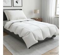 Ensemble de couette 90 % en duvet d’oie FULDA 3 pièces Blanc canard vidaXL vidaX