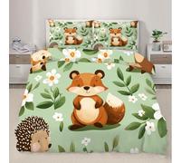 Ensemble de Couette de Couette en pins de pin dessiné dessiné Ensemble Housse de Couette Fleur de Plante Verte avec taies d’Oreiller Linge de lit pour la décoration de la Chambre 220x240cm