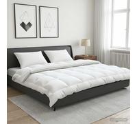 Ensemble de couette et d'oreiller 3 pièces Blanc Laine Duvet Oreillers vidaXL vi