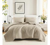 Ensemble de couette King Comfort Spaces Couvre-lit à carreaux réversible moderne Ensemble de literie King Couette matelassée confortable Couche d