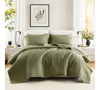 Ensemble de couette King Comfort Spaces Couvre-lit à carreaux réversible moderne Ensemble de literie King Couette matelassée confortable Couche d