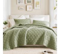 Ensemble de couette Queen Comfort Spaces Couvre-lit r versible moderne en losanges Ensemble de literie Queen Couette matelass e douillette toutes