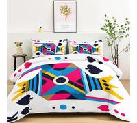 Ensemble de Couette sans Housse avec 2 Taies d'oreiller, Légère, Réversible et Chaude, Toutes Saisons avec MotifMinimalist Playing Cards King of Clubs, 155x220 cm, Colorful